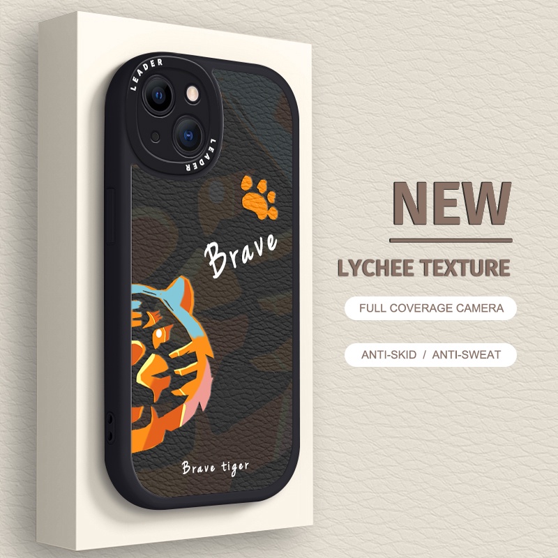 Ốp Điện Thoại Tpu Dẻo In Hình Vẽ Graffiti Hổ Dũng Cảm Màu Cho iPhone 13 / 12 / 11 Promax iPhone 6 / 7 / 8 Plus / X / XR / Xs Max