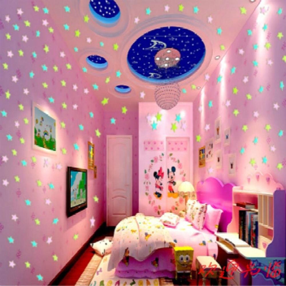 100 ngôi sao 3D dạ quang dán tường phát sáng trong đêm tối