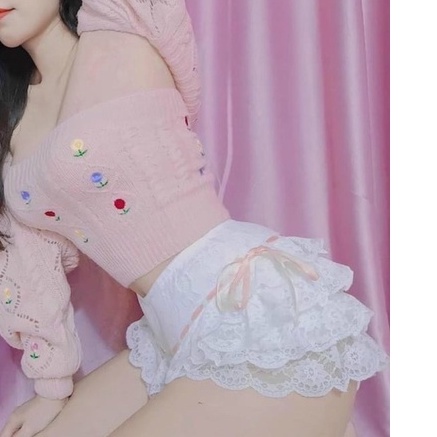 Quần đùi nữ , quần đùi mặc nhà phối ren nhiều tầng sexy - QO05 | BigBuy360 - bigbuy360.vn