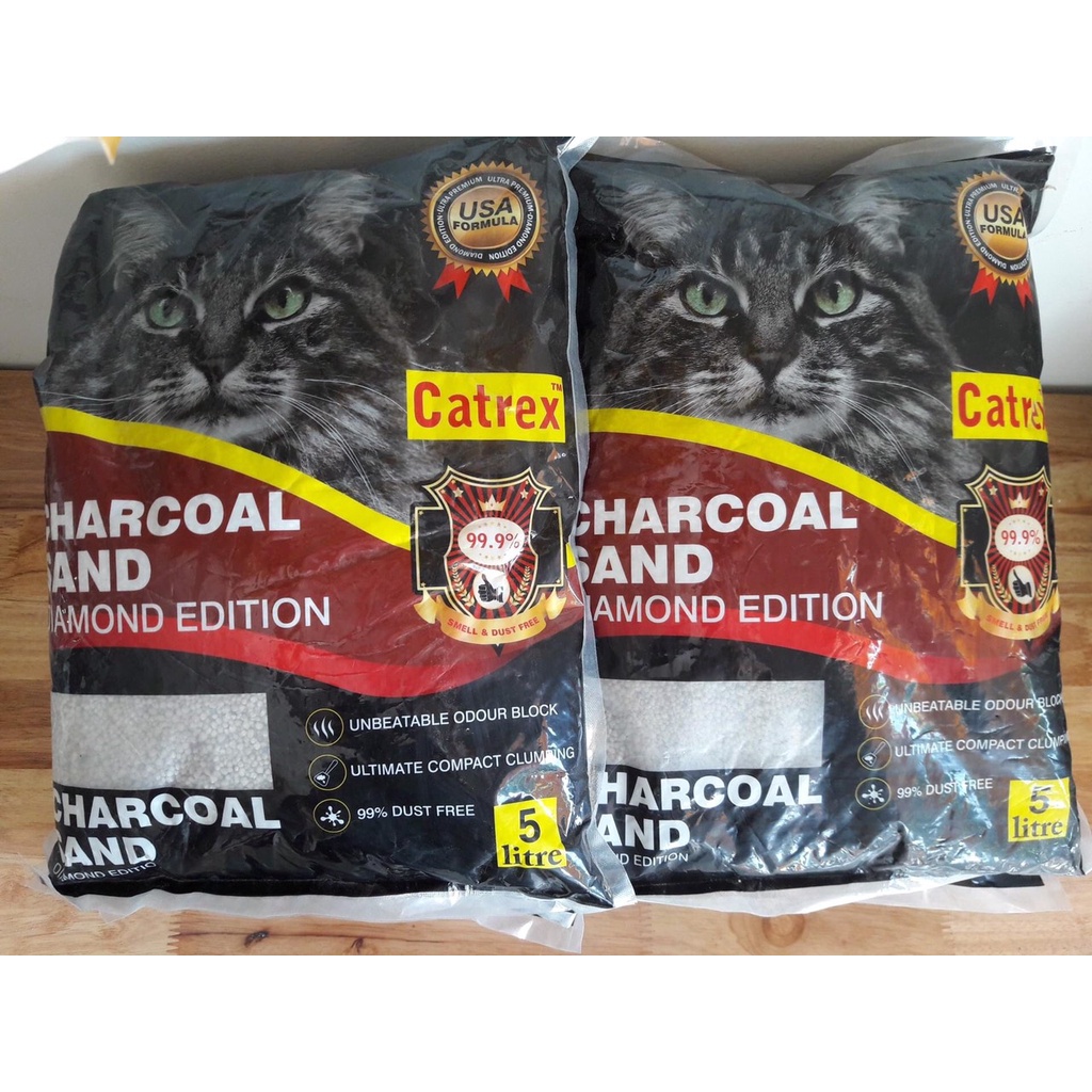 Cát Vệ Sinh Cho Mèo, Cát Cho Mèo Charcoal Sand - Túi Lớn 5L Vs 8L