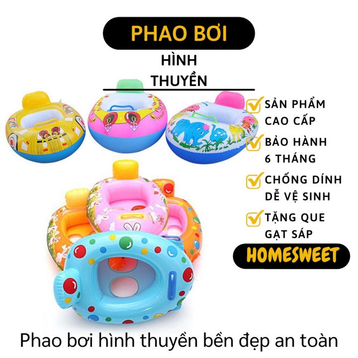 Phao Bơi - Phao Bơi hình Chiếc Thuyền Cho Bé Xỏ Chân Giữ Vững Trãi, An Toàn 5678