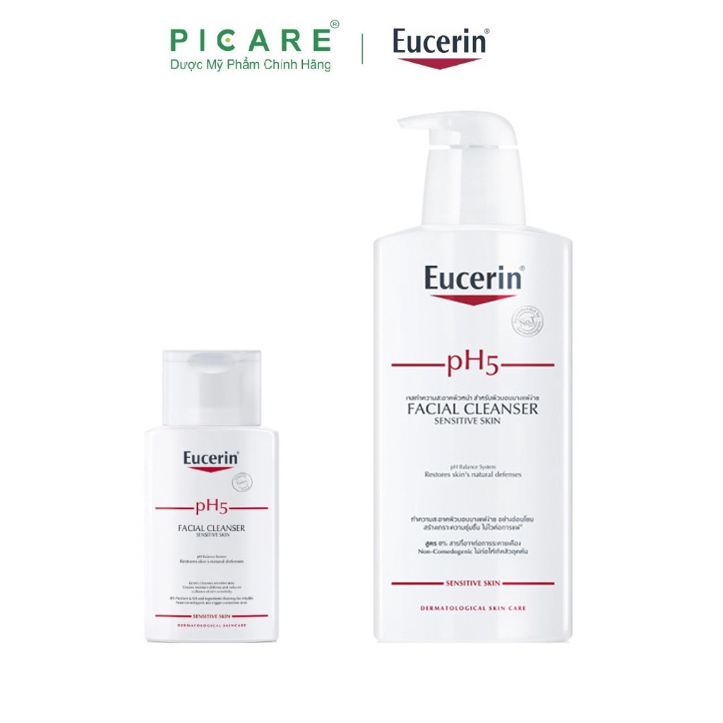 Sữa rửa mặt pH5 cho da nhạy cảm Eucerin Facial Cleanser Sensitive Skin