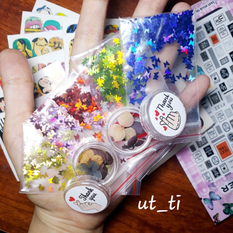 Kim tuyến hình tim,bướm làm nail,make up