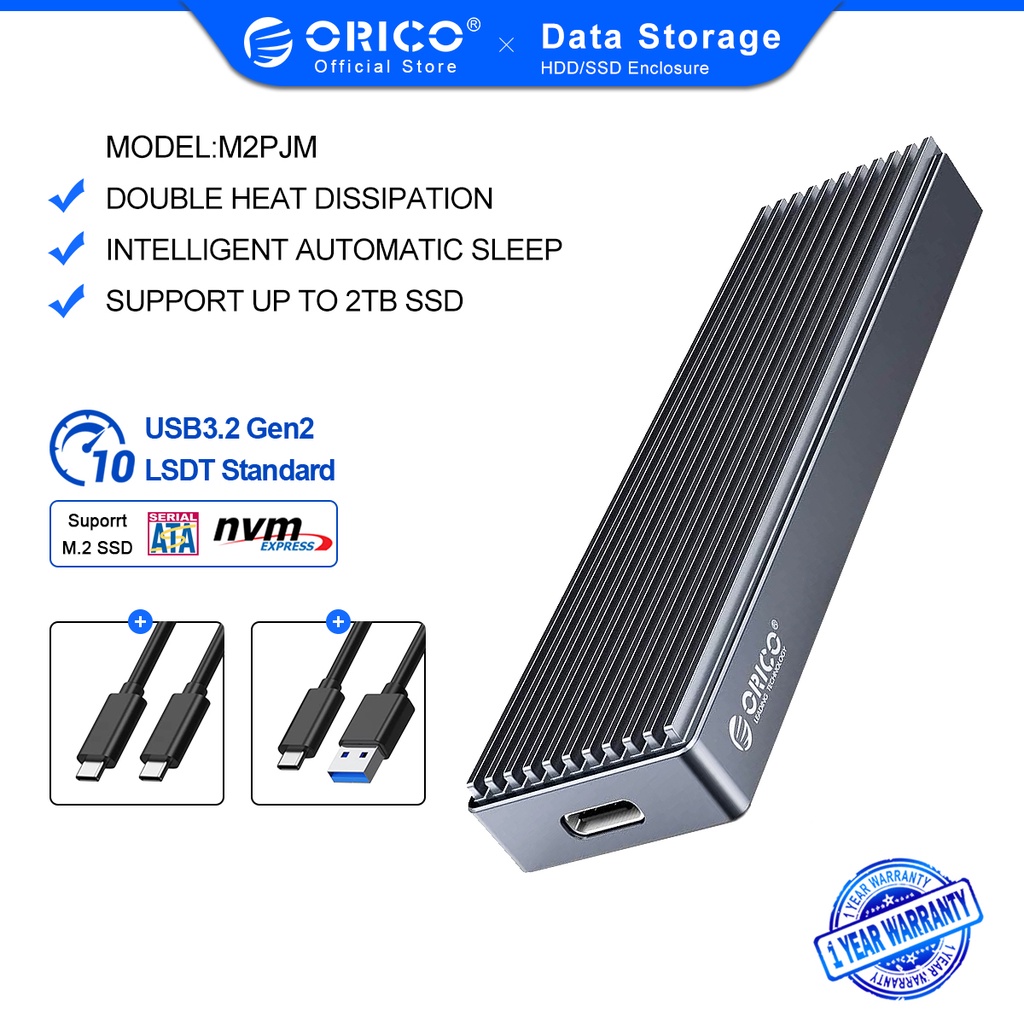 ORICO Vỏ Ổ Cứng Ssd M2 Nvme Kèm Cáp Usb C 10gbps Tiện Dụng Chất Lượng Cao(M2PJM)