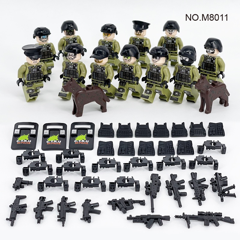 12 in 1 lính swat đặc nhiệm minifigure cảnh sát Đồ chơi trẻ em binh lính