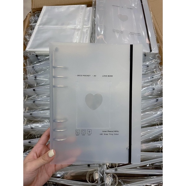 Bìa sổ còng đựng ảnh kèm sheet đựng ảnh 1/2/4 ô (binder a5)