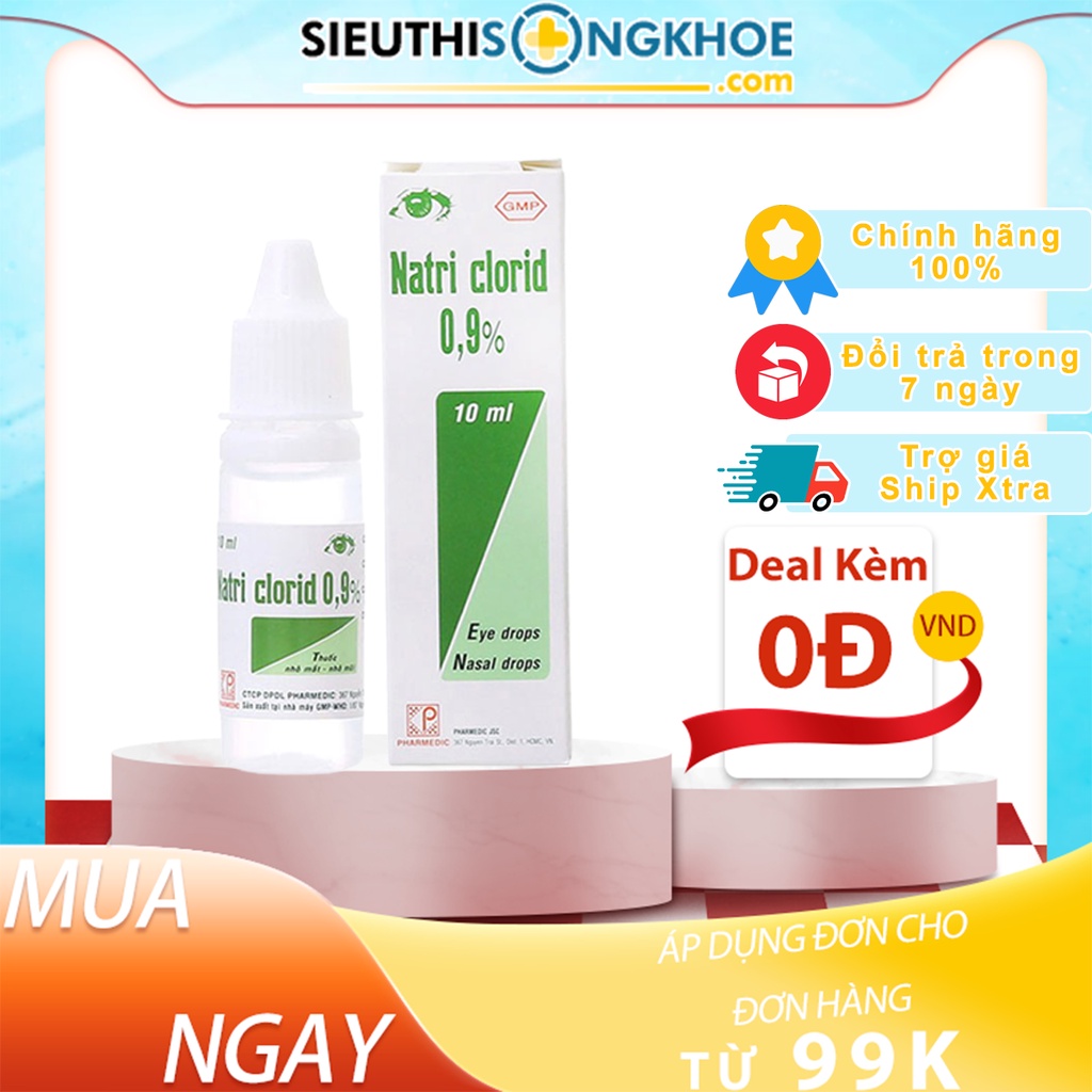 Chai Nước Muối Nhỏ Mắt ,Mũi Cho Trẻ Từ Sơ Sinh.Natri Clorid 0.9%