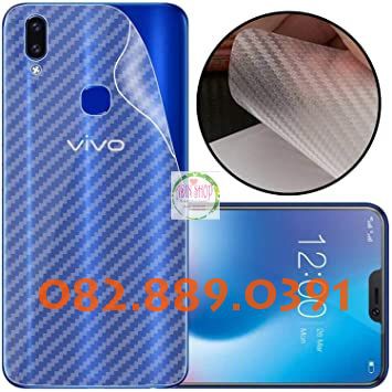 Miếng dán mặt lưng skin carbon Vivo V9/ V11i trong 3D, đen