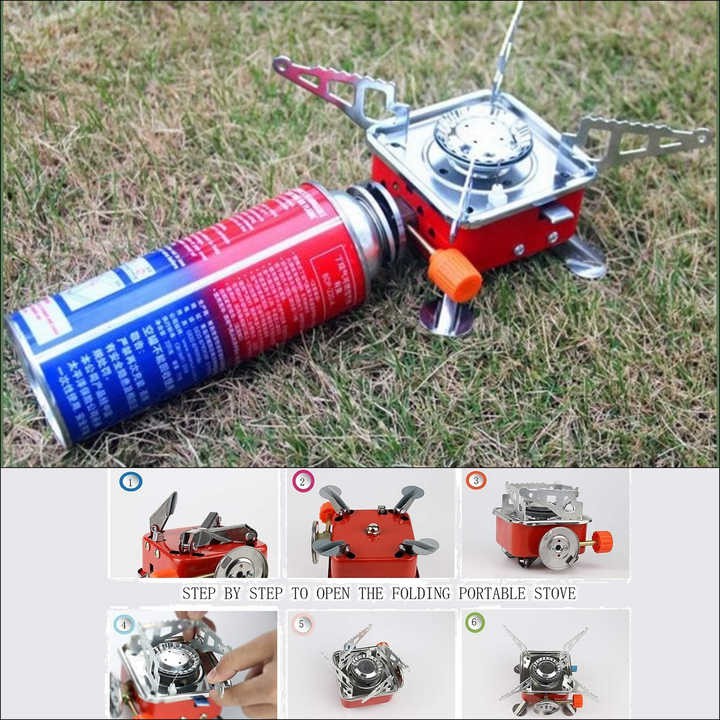 Bếp Ga Mini Xếp Gọn – Không choán chỗ bàn ăn – Bếp Gas Du Lịch phù hợp mang đi du lịch, dã ngoại