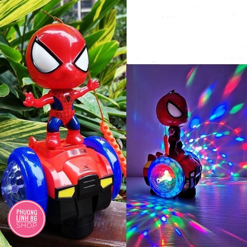 Siêu nhân người nhện trên xe thăng bằng Robot nhảy múa vui nhộn cho bé yêu D48