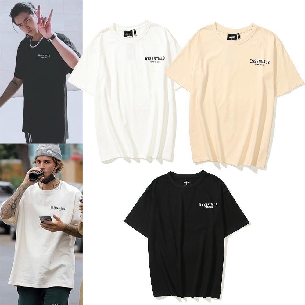 FEAR OF GOD ESSENTIALS TEE tay ngắn hai đường phong cách cơ bản biểu tượng nhỏ LOGO chữ cái lỏng lẻo