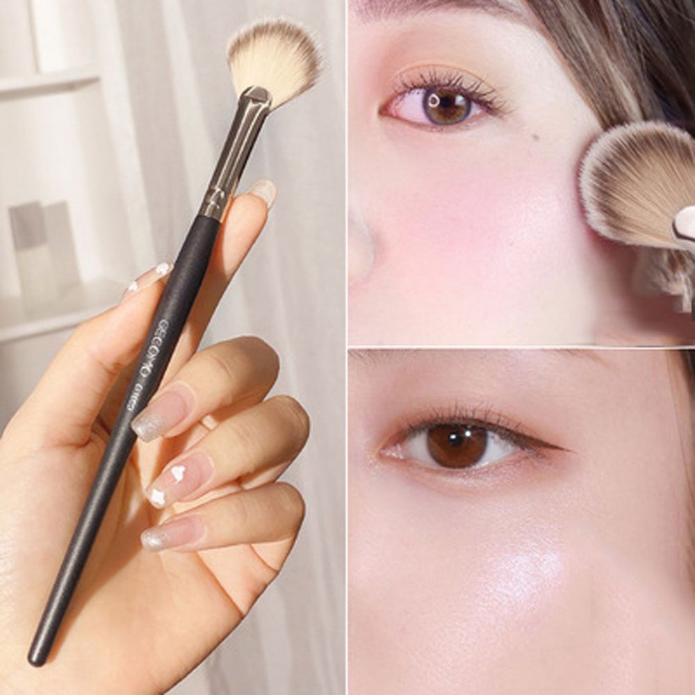 [Hàng mới về] Cọ đánh phấn má hồng/ highlight lông mềm nhiều màu sắc nhỏ gọn tiện dụng cho salon làm đẹp