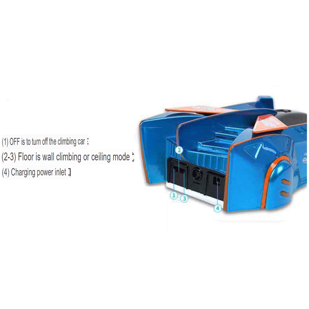 Ô tô leo tường điều khiển từ xa bằng súng laze RedTech 3 chế độ - Chạy pin Lithium tích hợp