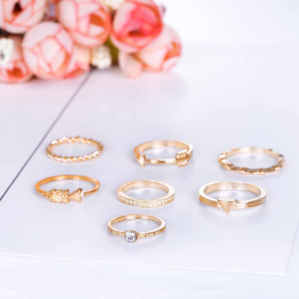 Bộ 7 chiếc nhẫn phong cách Bohemian cổ điển sang trọng cho nữ