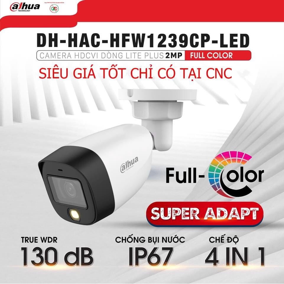 Camera 2MP Full Color có màu ban đêm, 1239CP-LED