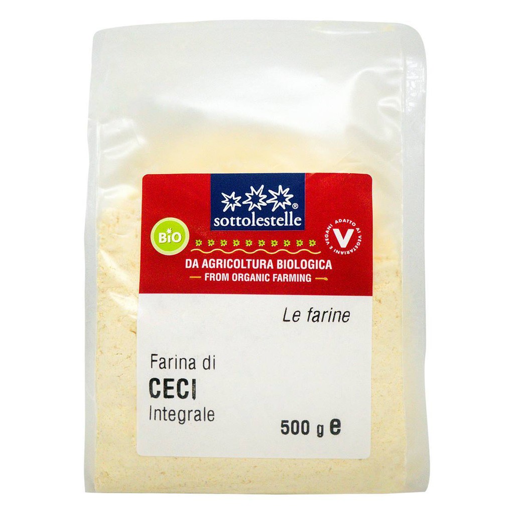 Bột đậu gà nguyên cám hữu cơ 500g Sottolestelle – Organic Whole Chickpea Flour