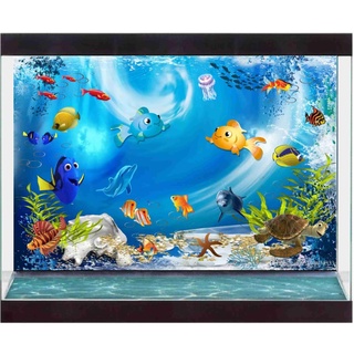Tranh Dán Bể Cá Có Sẵn Keo - Decal Dán Hồ Cá