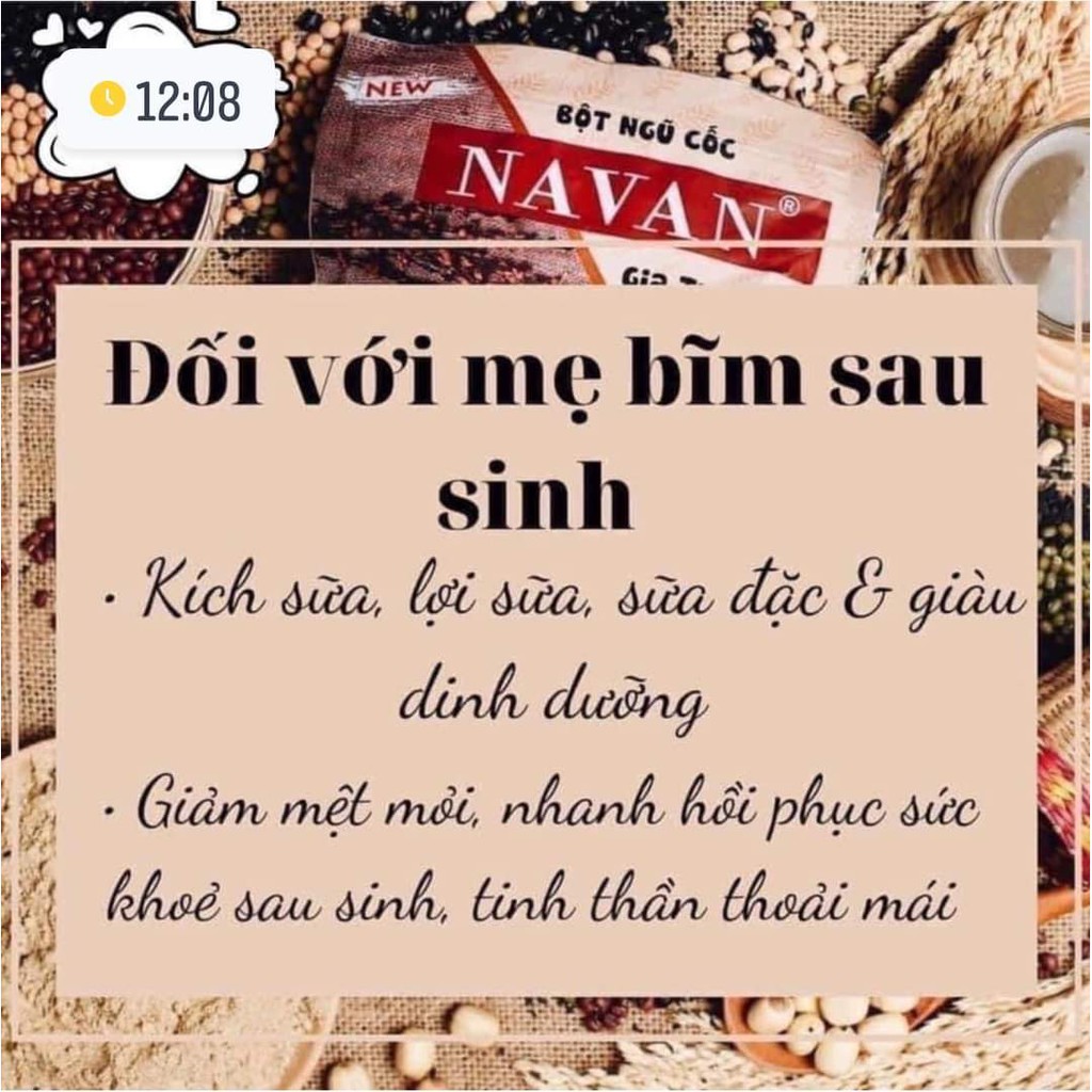 Ngũ cốc lợi sữa Navan CHÍNH HÃNG , 800g, bổ sung dinh dưỡng