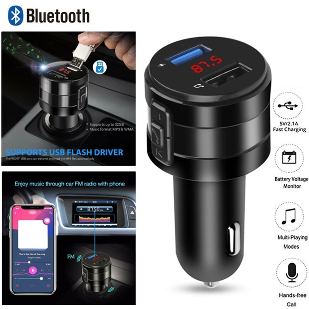 Máy Phát Nhạc Mp3 Kết Nối Bluetooth 5.0 Cho Xe Hơi