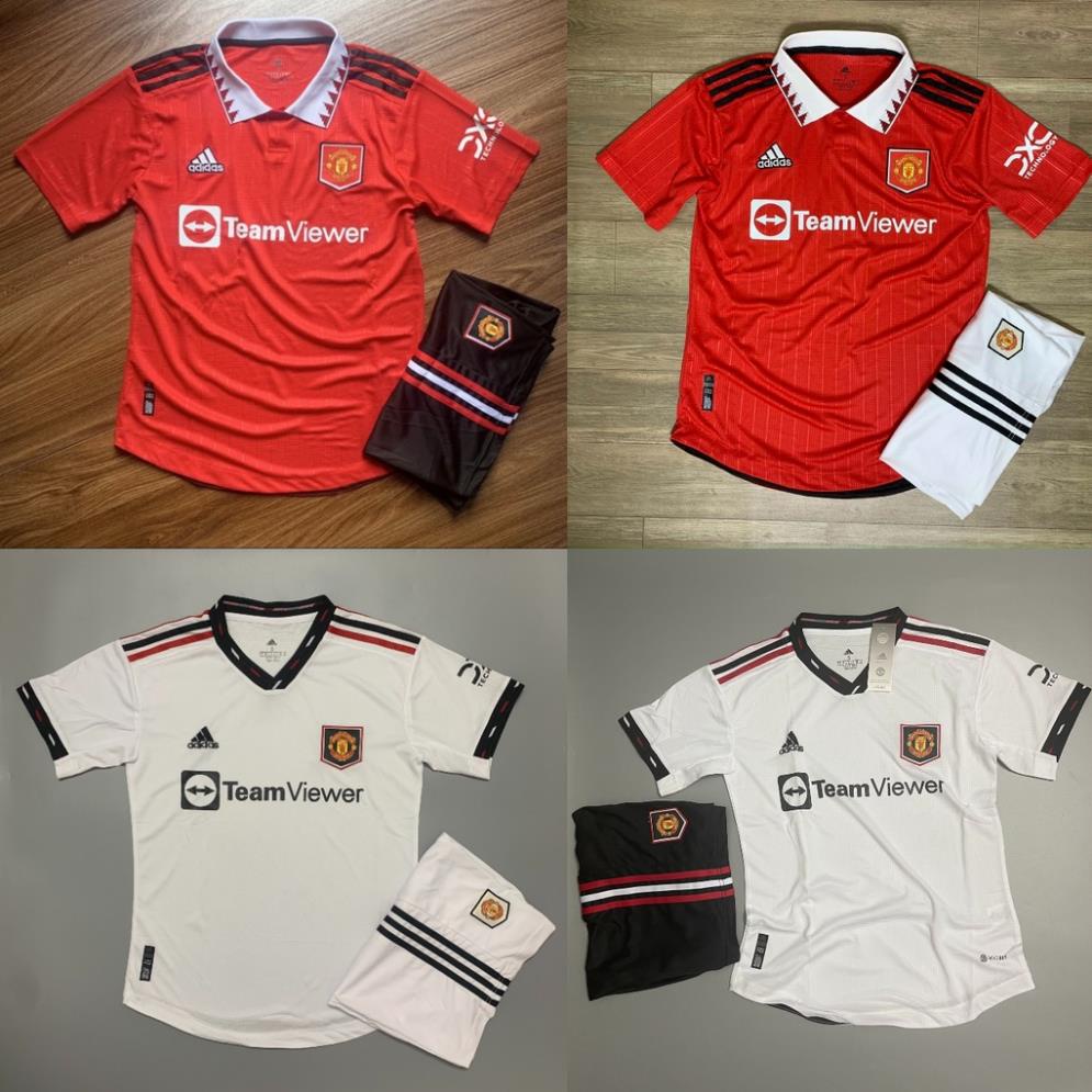 Áo Bóng Đá CLB Manchester United, Áo Đá Banh Mu Sân Nhà Quần Đen 22/23 - Chuẩn Mẫu Thi Đấu - Vải Polyester Gai Thái ®️