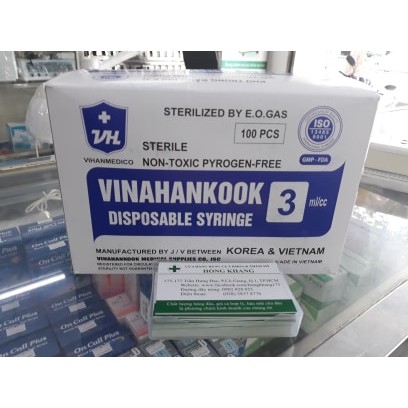 BƠM TIÊM DÙNG 1 LẦN VINAHAKOOK HỘP 100 CÂY ( CÁC LOẠI)