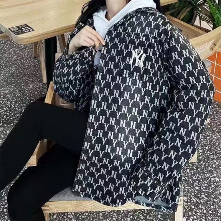 Áo Khoác Sơ Mi Denim Mlb NY Yankees Thời Trang Dành Cho Nam