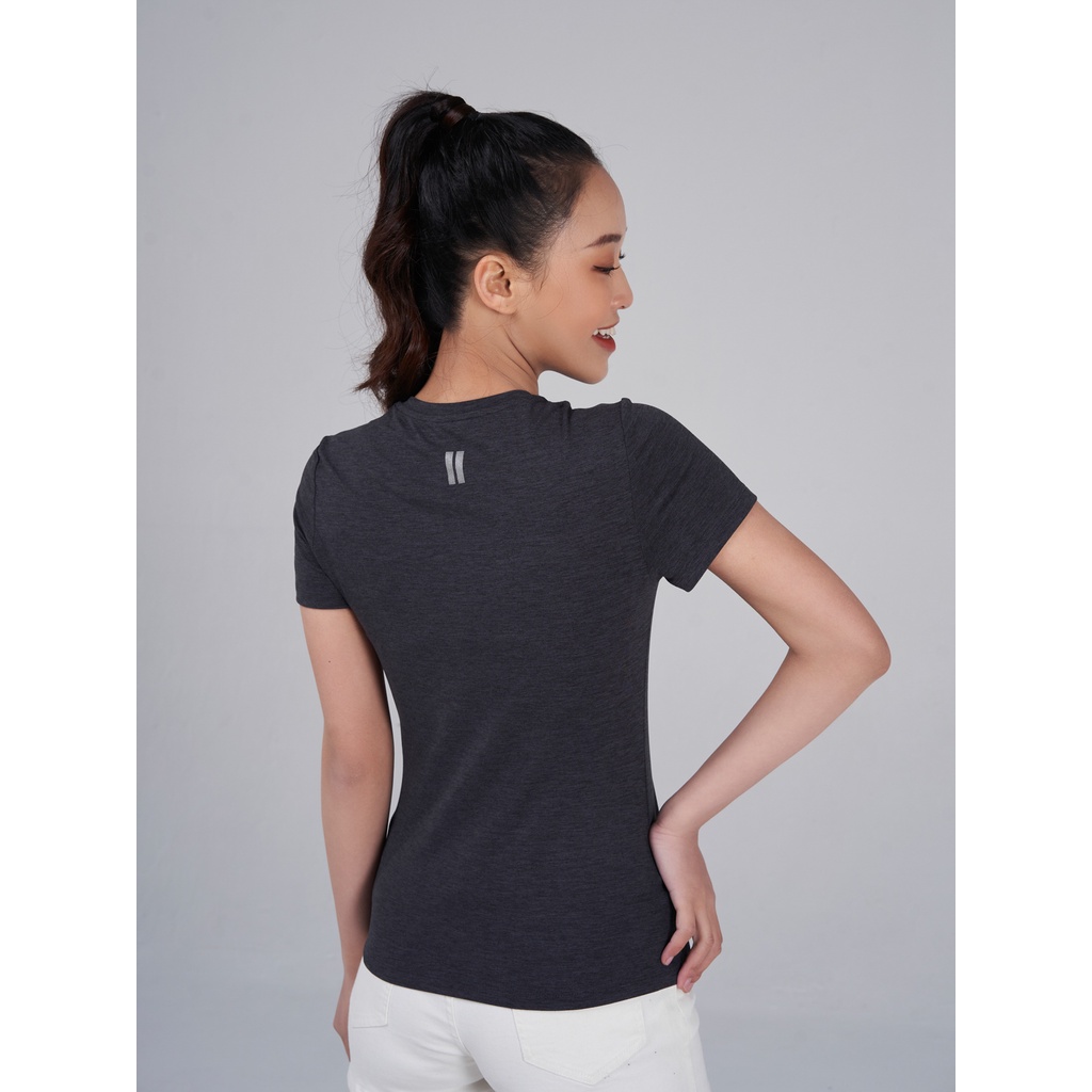 Áo thun thể thao nữ YODY, áo phông cộc tay chất liệu Melange cao cấp, năng động thấm hút khử mùi cơ thể STN5036