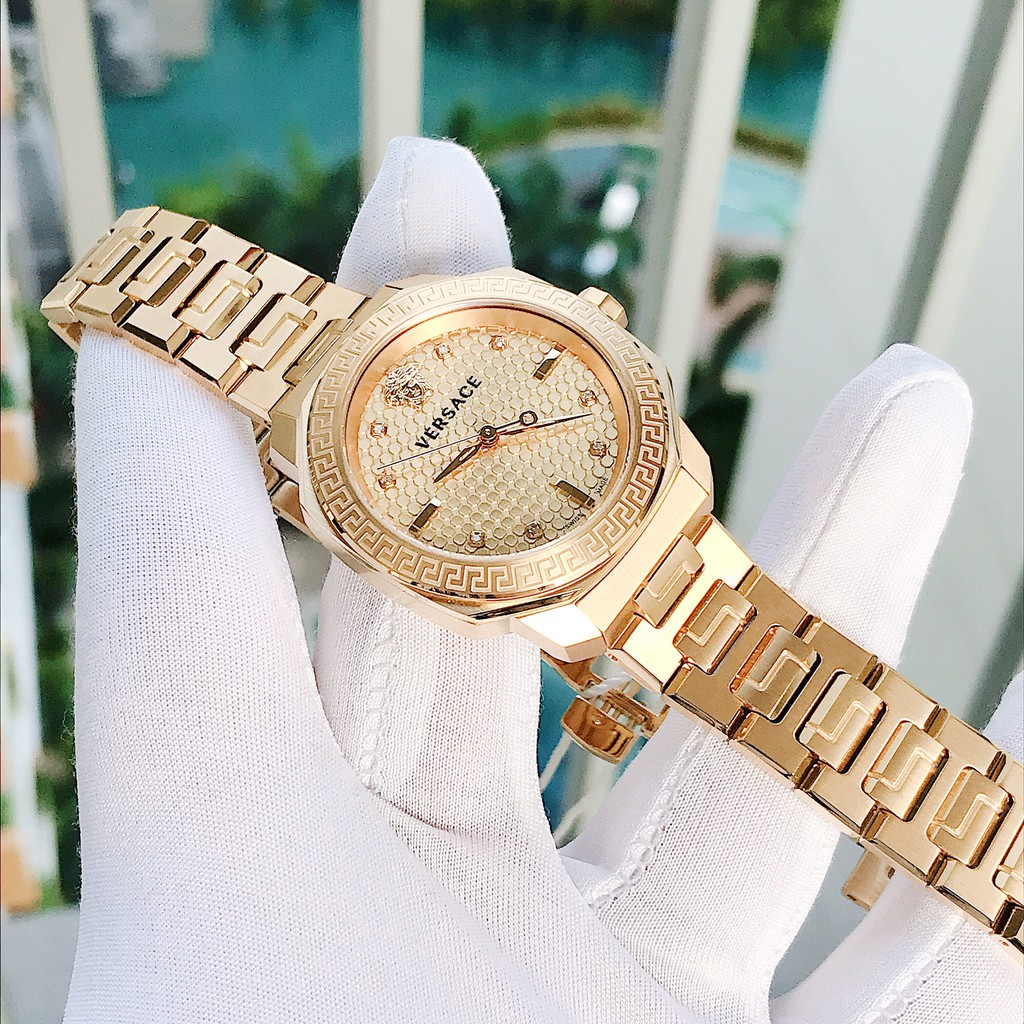 Đồng Hồ Nữ Versace Dylos Icon Swiss Gold-Plated VQD060015