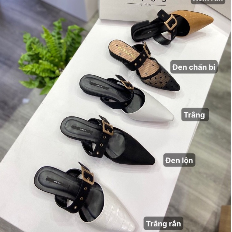 Giày sục nữ mũi nhọn cài khoen 2cm thời trang MYSS - SU50