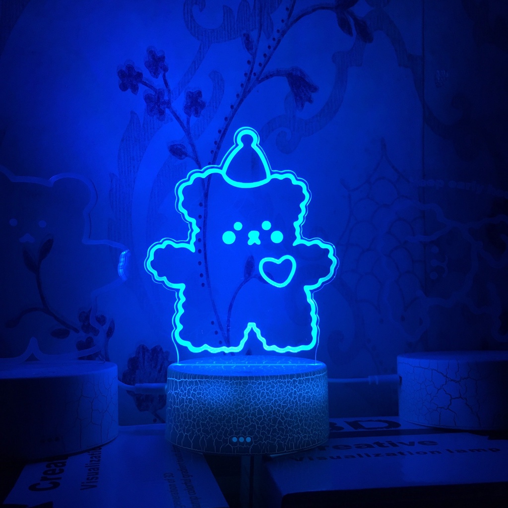 Đèn led phòng ngủ phòng cách mô hình gấu thỏ phong cách Hàn Quốc dễ thương đèn trang trí hottrend