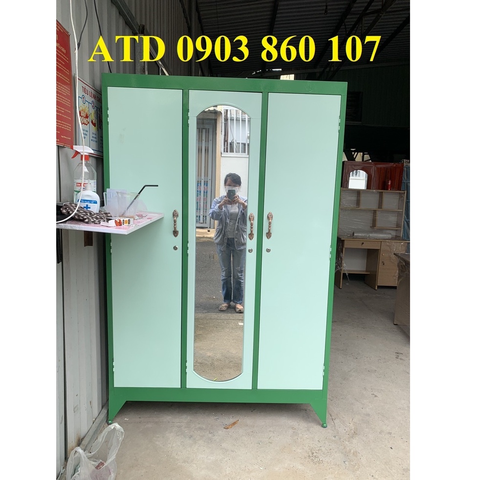 Tủ sắt lớn đựng quần áo dày dặn- tủ sắt dày dặn đựng quần áo 3 cánh nhiều màu sắc hcm bình dương