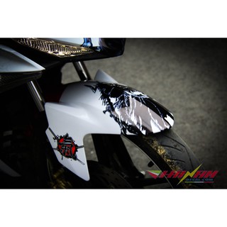 Tem trùm Samurai trắng đỏ  cho Exciter 150
