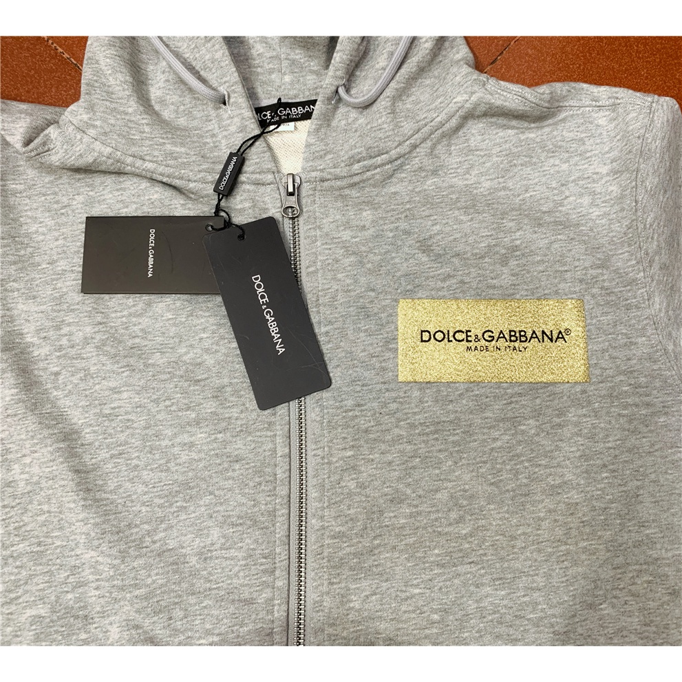 Áo khoác cotton có khóa kéo thêu LOGO D0LCE&GABBA Fall 2021 cho nam