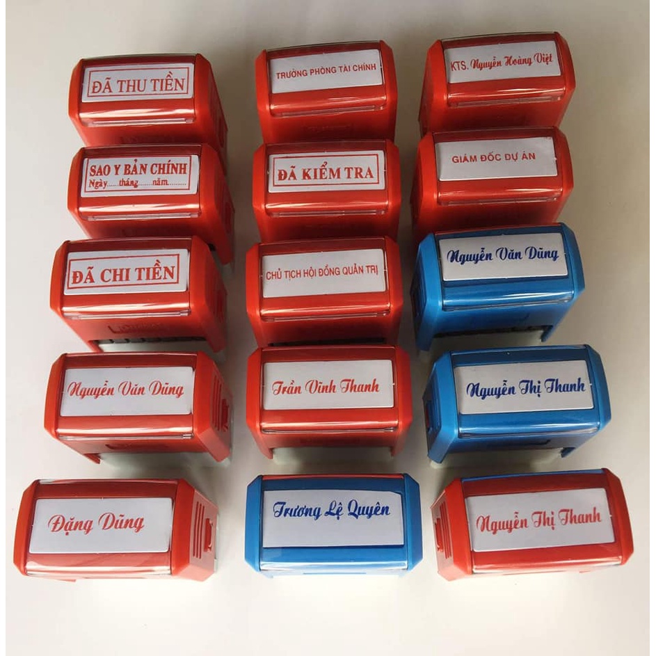 Sỉ Khắc Con Dấu Tên Rõ Đẹp, Mộc Tên, Dấu Vuông 1-2 Dòng Theo Yêu Cầu, Shiny S222, TDstamp T214