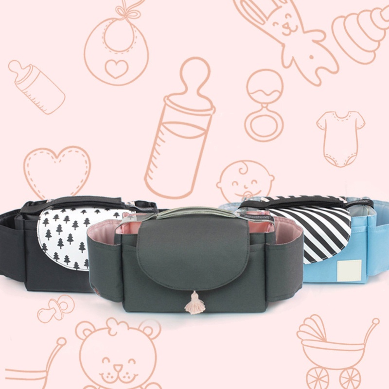 Túi Đựng Đồ Dùng / Khăn Lau Xe Đẩy Em Bé Tiện Dụng Cho Mẹ Bỉm Sữa