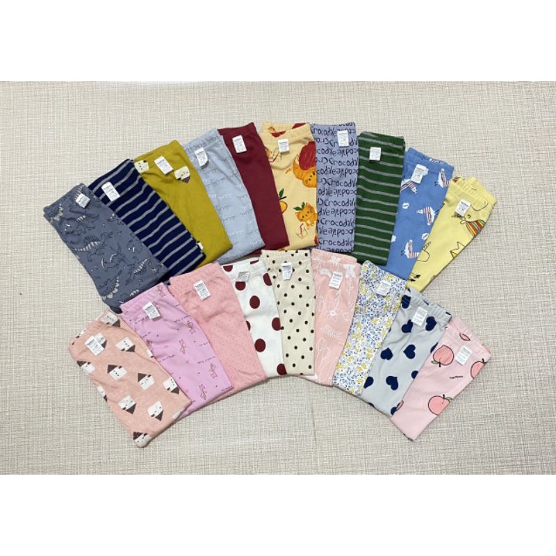 Set 3c quần dài cotton Theminou cho bé trai, bé gái 1-5 tuổi