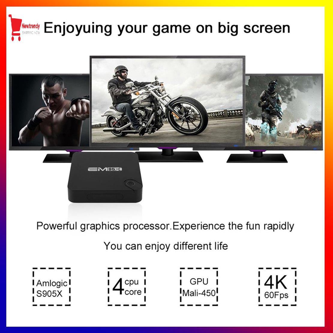 Bộ Tv Box Em95x Thông Minh Lõi Tứ H265 Wifi 3g 3d Cho Android 6.0 (0331)