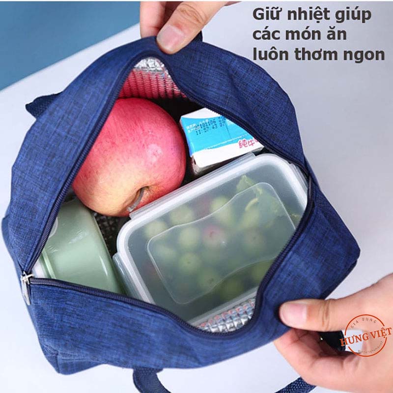 Túi đựng hộp cơm/Lunchbag giữ nhiệt cao cấp, họa tiết TRƠN, chống thấm nước [TÚI GIỮ NHIỆT TRƠN]