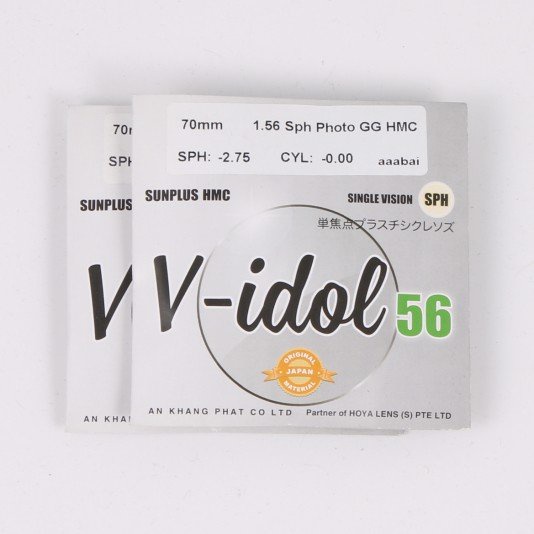 Tròng Kính Đổi Màu Khói Đậm Siêu Nhanh Nhật Hoya V-idol 1.56 Sunplus Chính Hãng - Mắt Kính HATO