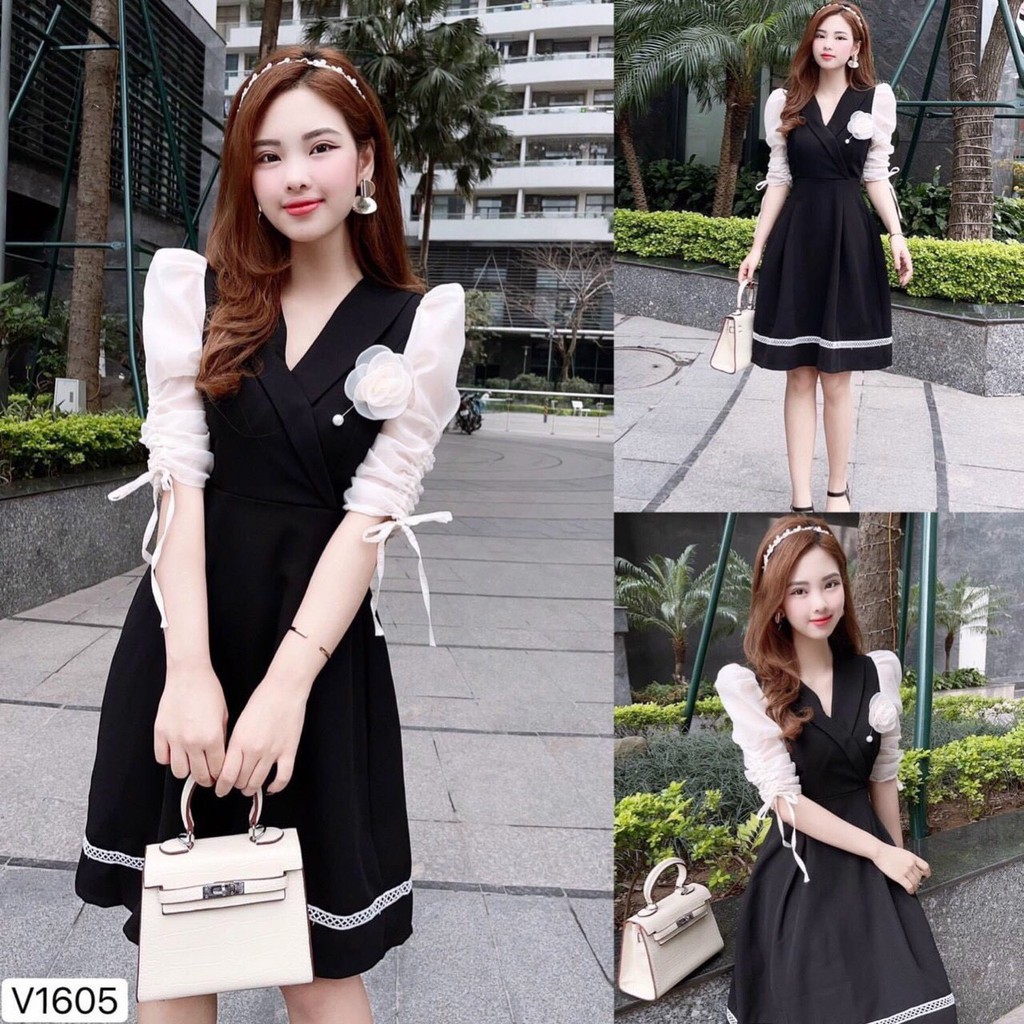 ĐẦM XÒE / ĐẦM DỰ TIỆC KẾT HOA XINH XẮN ĐỦ SIZE S M L XL XXL