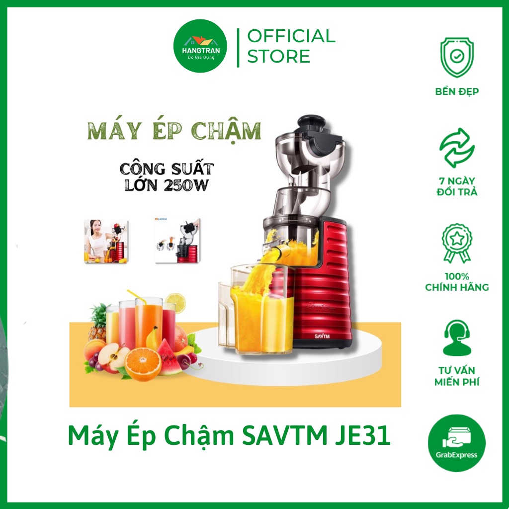 Máy Ép Chậm SAVTM JE31 - Ép Kiệt Bã - Máy Ép Trái Cây Tốc Độ Chậm-Gia Dụng Gia Đình