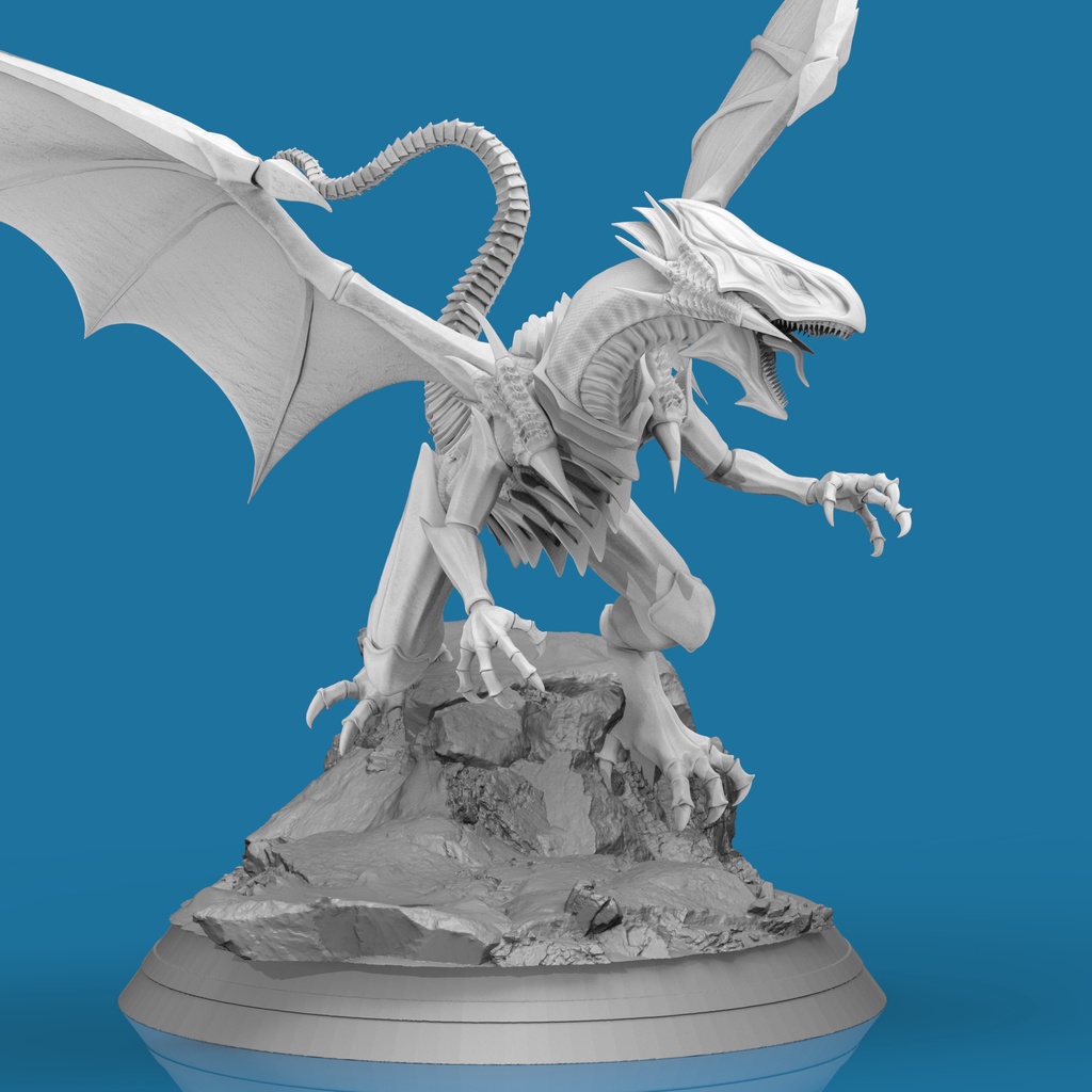 Mô hình Blue Eyes White Dragon Yugi oh Bằng Chất Liệu Nhựa Resin - Cao 12 cm