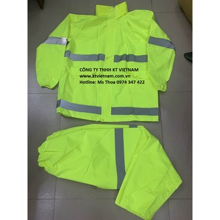 áo mưa công an phản quang gồm quần áo mũ