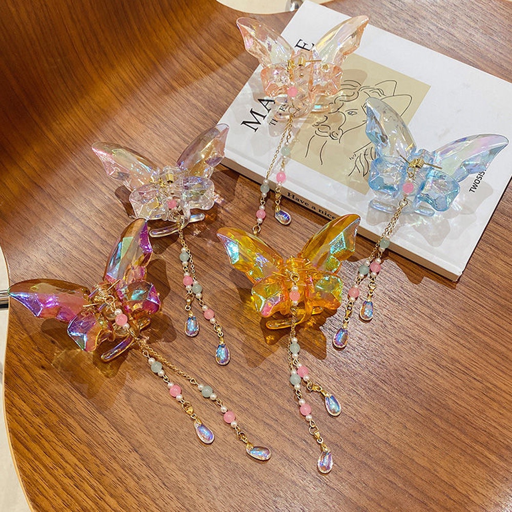 Kẹp Tóc Bướm Kim Loại Đính Ngọc Trai Nhiều Màu Thời Trang Hàn Quốc