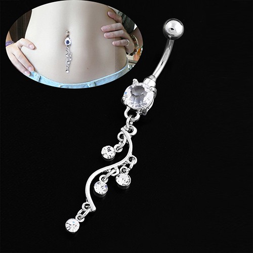 Khuyên Rốn Hình Chữ S Đính Đá Cá Tính Cho Nữ