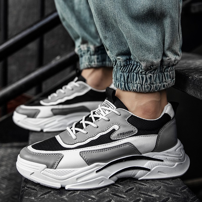 Giày Thể Thao Cổ Thấp Phối Lưới Thoáng Khí Hàng Mới Dành Cho Nam 2021 | BigBuy360 - bigbuy360.vn