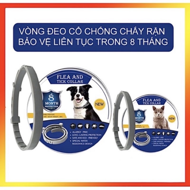 Vòng cổ trị rận cho chó mèo mùi hương thảo dược không độc hại - Flea And Tick Collar