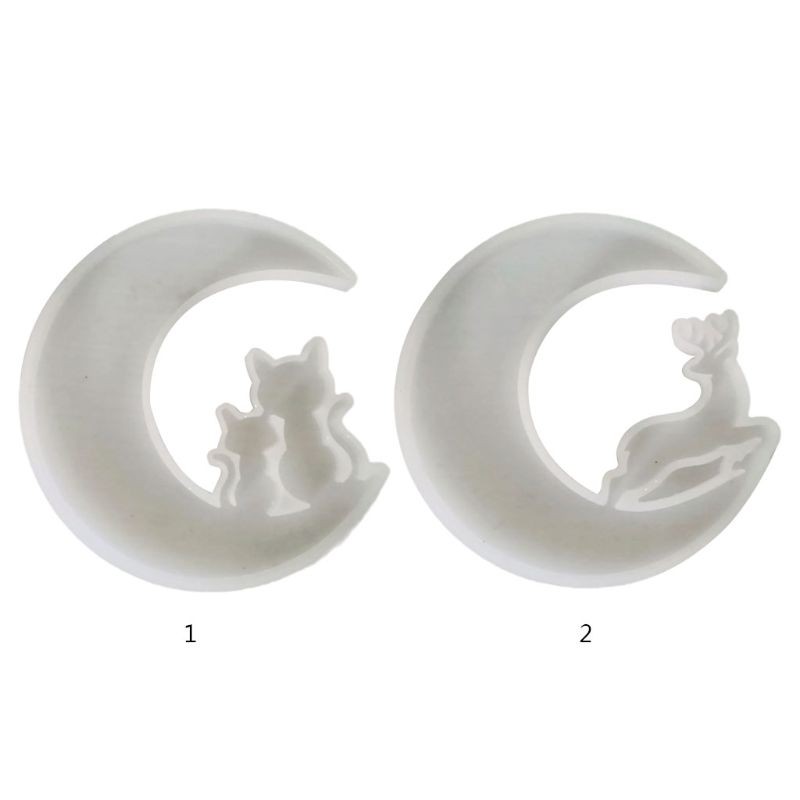 Khuôn Silicone Hình Mặt Trăng Và Các Con Vật