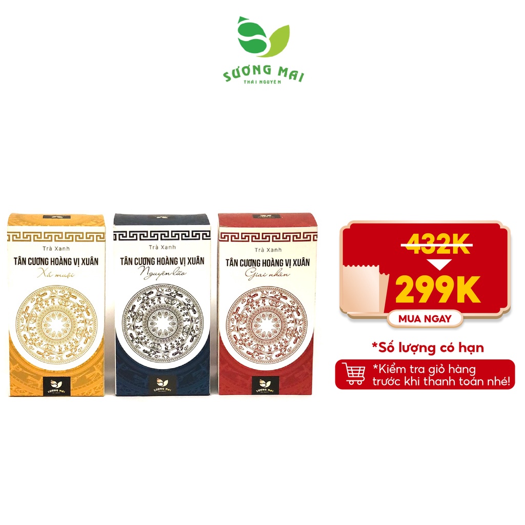 Trà Tân Cương Thái Nguyên Thượng Hạng SƯƠNG MAI 200gr, Trà Búp Hoàng Vị Xuân Hương Vị Đậm Đà, Trà Biếu - SM00016