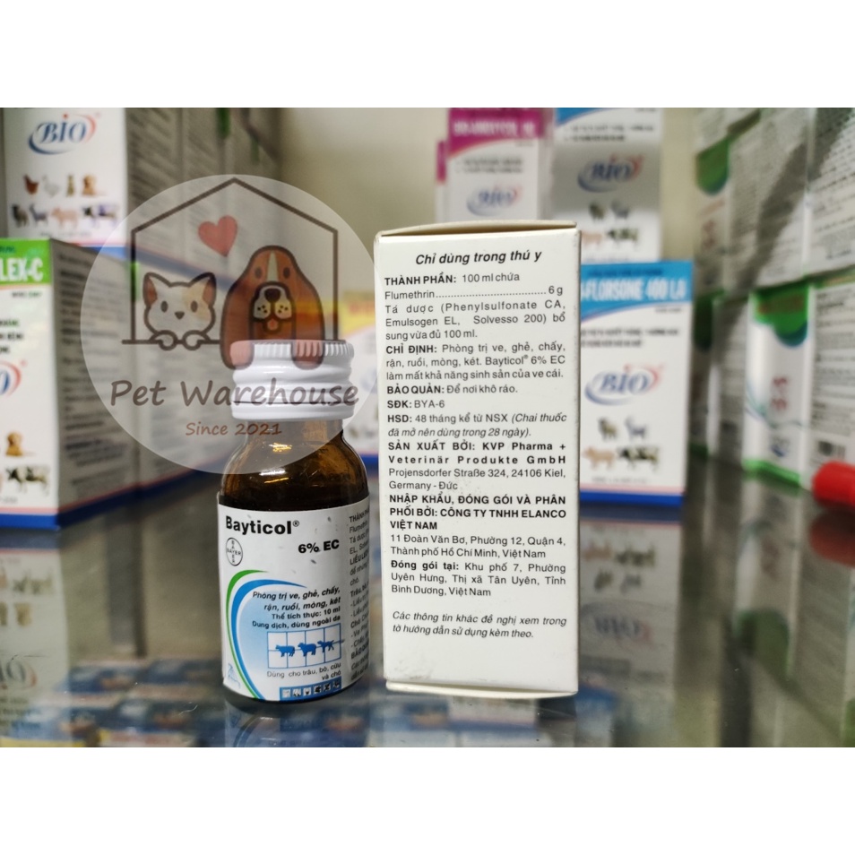 Bayticol -bảo vệ vật nuôi khỏi ve rận bọ chét